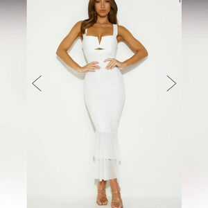 HELLO MOLLY PARTY PAL MAXI DRESS WHITE Date night engagement party reception